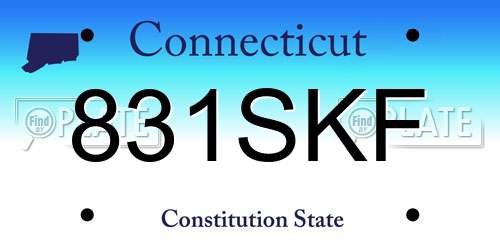 831SKF Connecticut License Plate