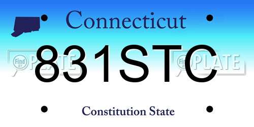 831STC Connecticut License Plate