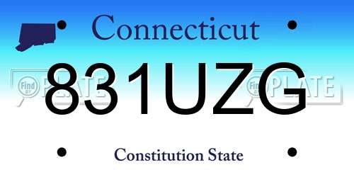 831UZG Connecticut License Plate