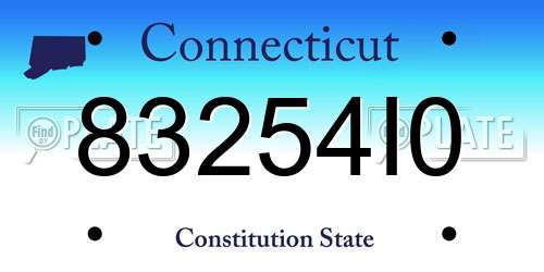 83254I0 Connecticut License Plate