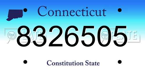 8326505 Connecticut License Plate