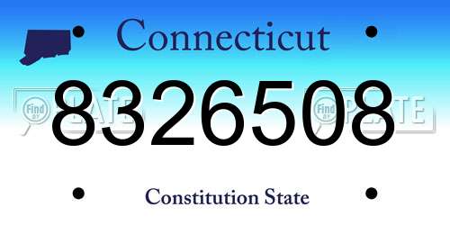 8326508 Connecticut License Plate