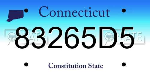 83265D5 Connecticut License Plate