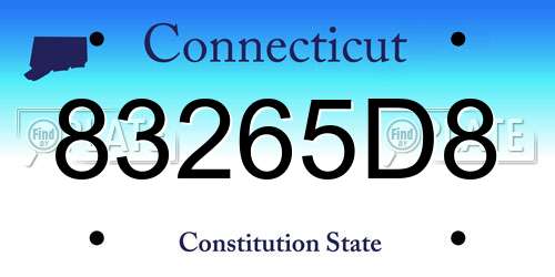 83265D8 Connecticut License Plate