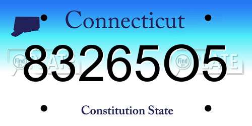 83265O5 Connecticut License Plate