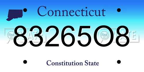 83265O8 Connecticut License Plate