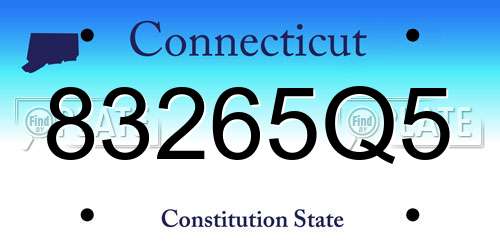 83265Q5 Connecticut License Plate