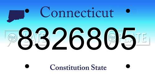 8326805 Connecticut License Plate