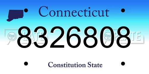 8326808 Connecticut License Plate