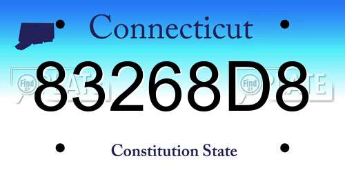 83268D8 Connecticut License Plate