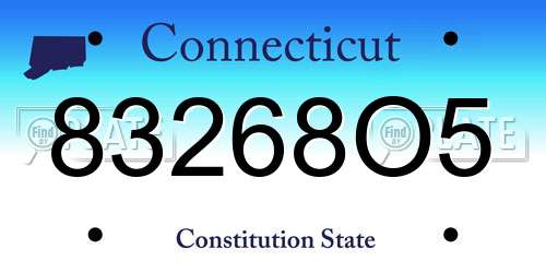 83268O5 Connecticut License Plate