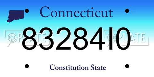 83284I0 Connecticut License Plate