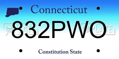 832PWO Connecticut License Plate