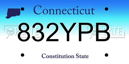 832YPB Connecticut License Plate