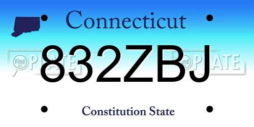 832ZBJ Connecticut License Plate
