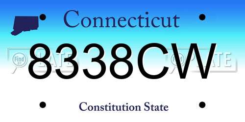 8338CW Connecticut License Plate