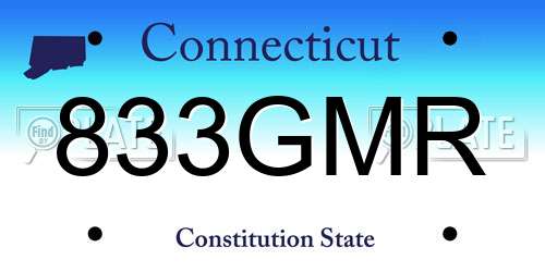 833GMR Connecticut License Plate