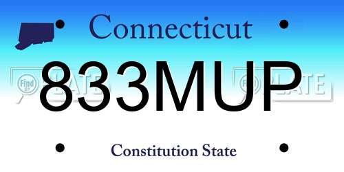 833MUP Connecticut License Plate