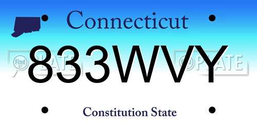 833WVY Connecticut License Plate
