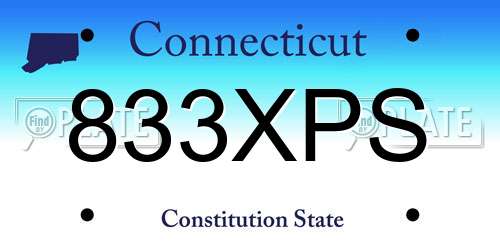 833XPS Connecticut License Plate