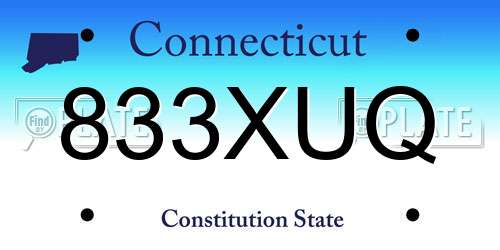 833XUQ Connecticut License Plate