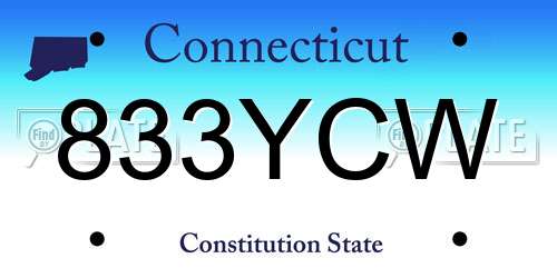 833YCW Connecticut License Plate