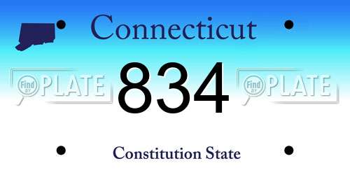 834 Connecticut License Plate