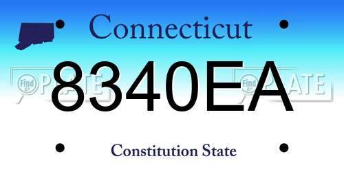 8340EA Connecticut License Plate