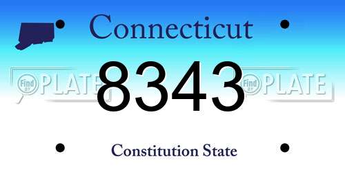 8343 Connecticut License Plate