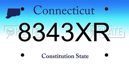 8343XR Connecticut License Plate