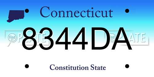 8344DA Connecticut License Plate