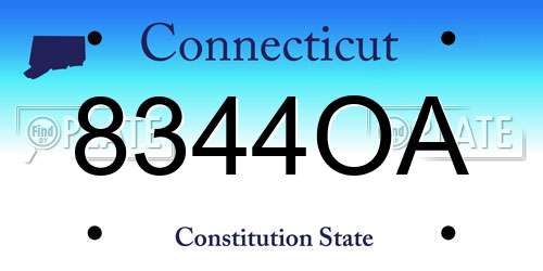 8344OA Connecticut License Plate