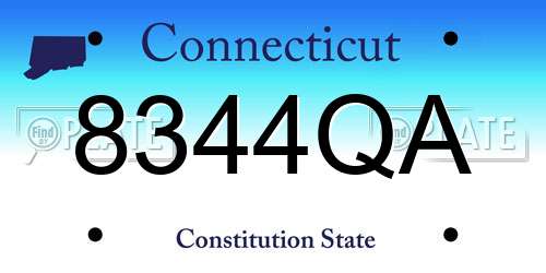 8344QA Connecticut License Plate
