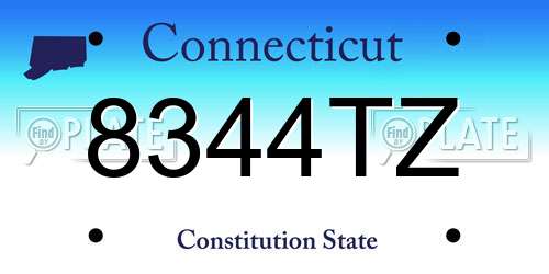 8344TZ Connecticut License Plate