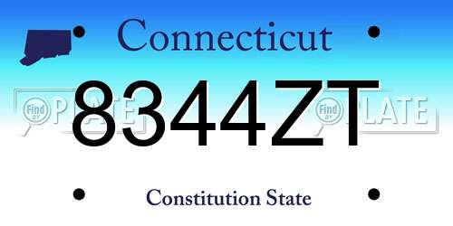 8344ZT Connecticut License Plate
