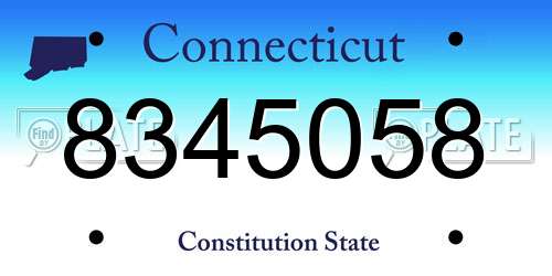 8345058 Connecticut License Plate