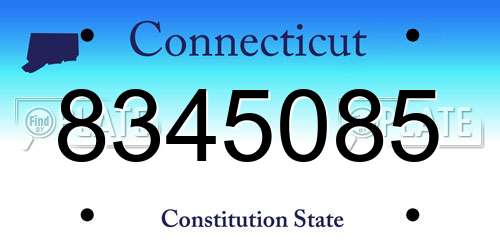 8345085 Connecticut License Plate