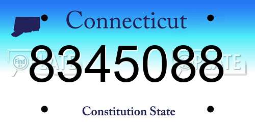 8345088 Connecticut License Plate
