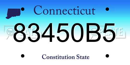 83450B5 Connecticut License Plate
