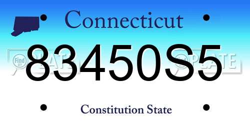 83450S5 Connecticut License Plate