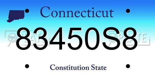 83450S8 Connecticut License Plate