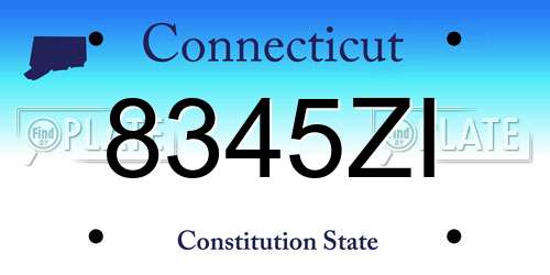 8345ZI Connecticut License Plate