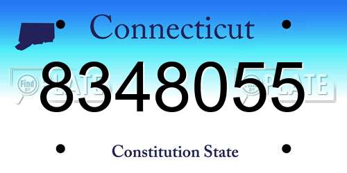 8348055 Connecticut License Plate
