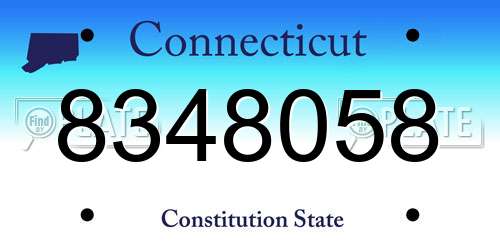 8348058 Connecticut License Plate