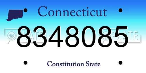 8348085 Connecticut License Plate