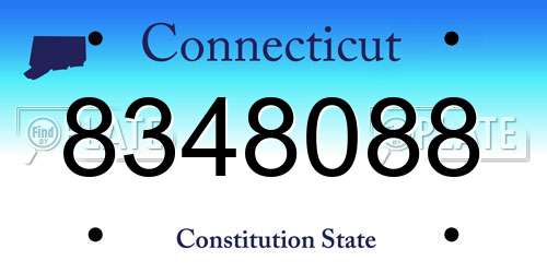 8348088 Connecticut License Plate