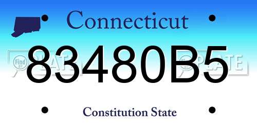 83480B5 Connecticut License Plate