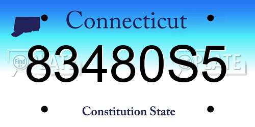 83480S5 Connecticut License Plate