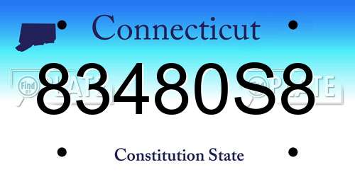 83480S8 Connecticut License Plate