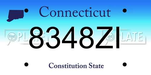 8348ZI Connecticut License Plate